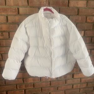 White Puffer Fabletics Jacket